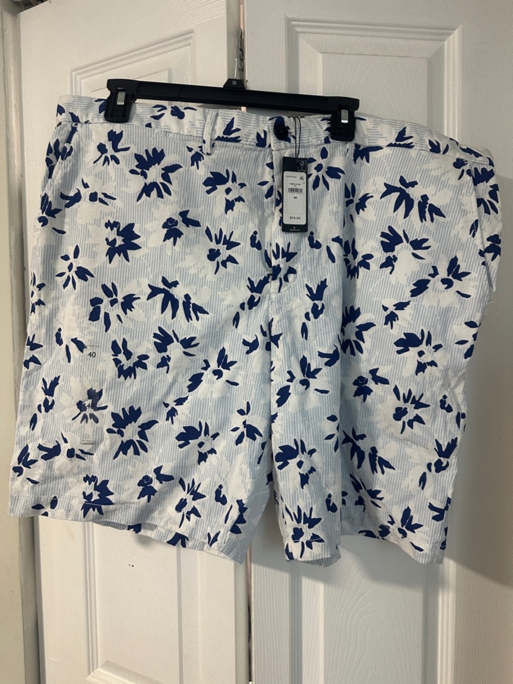 Tommy Hilfiger White Shorts with Navy Floral Print